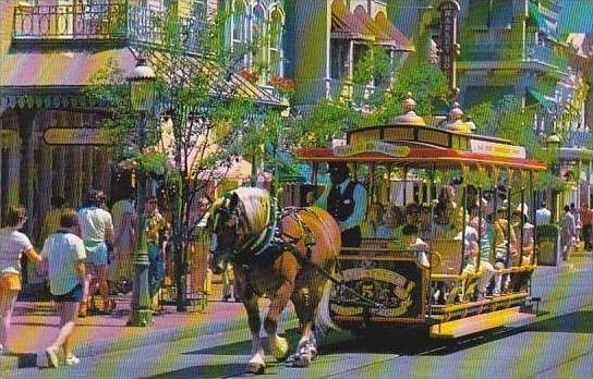 Florida Walt Disney World Trolley Ride Down Main Street U S A