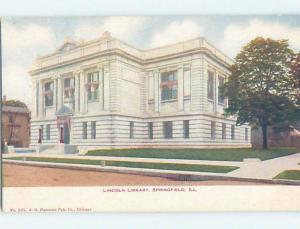 Pre-1907 LIBRARY Springfield Illinois IL A3241