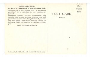 MI -  Eckerman. Smith Falls Motel & Cities Service Gas Station  ca 1957