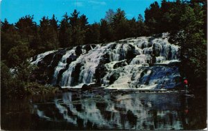 Bond Falls Middle Branch Ontonagon River County Upper Peninsula MI Postcard VTG 