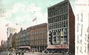 Cleveland OH-Ohio, 1906 View of The Euclid Ave, May Company, Vintage Postcard