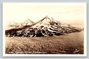 RPPC Shishaldin Volcano Aleutian Chain Alaska VINTAGE Postcard 1454