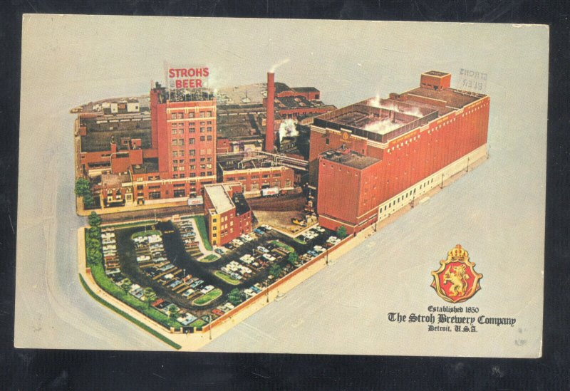 DETROIT MICHIGAN THE STROH BREWING COMPANY STROH'S BEER BREWERY VINTAGE POSTCARD