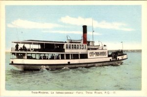 Three Rivers, Quebec Canada  TROIS-RIVIERES FERRY BOAT ca1930's Vintage Postcard