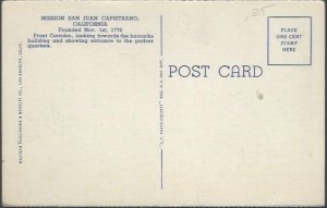 MISSION SAN JUAN CAPISTRANO FRONT CORRIDOR  (4A-H1759)