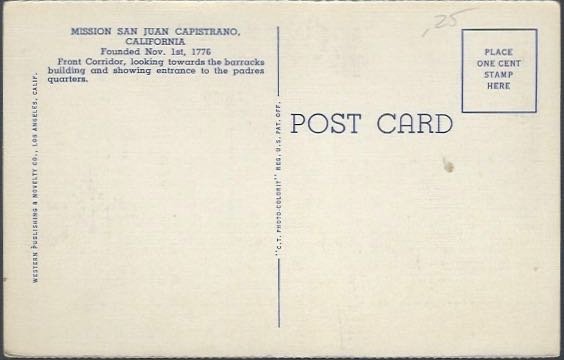 MISSION SAN JUAN CAPISTRANO FRONT CORRIDOR  (4A-H1759)