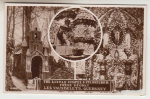 P2497,  RPPC little chapel & builder frere deodat les vauxbelets guernsey