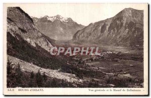 Old Postcard Bourg d Oisans General view and Belledonne