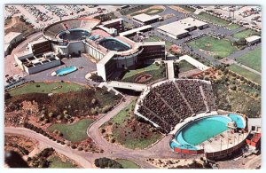 1960 MARINELAND OF THE PACIFIC SEA ARENA WHALE TANK AERIAL VIEW VINTAGE POSTCARD