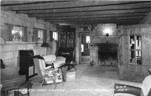 J46/ Inspiration Point Arkansas RPPC Postcard c1950s Lounge Castle Interior 99