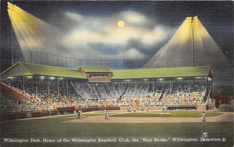 Wilmington Delaware 1940s Postcard Wilmington Baseball Club Blue Rocks Stadium