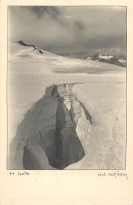 Mountaineering Austrian Alps glacier crevasse 1928 photo postcard