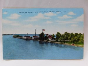 Vintage Post Card Harbor Entrance At U.S. Coast Guard Station Lorain,OH P24