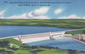 Clark Hill Dam On Savannah River Between Georgia And South Carolina Augusta G...