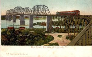 The Big Four Bridge, Louisville KY Undivided Back c1906 Vintage Postcard R61