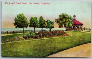 Vtg San Pedro California CA Park and Band Stand 1910s Old View Postcard