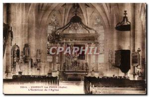 Chassy's Near Old Postcard Interior of & # 39eglise