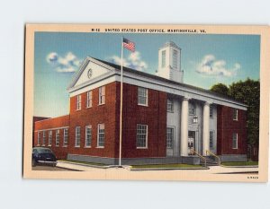 Postcard United States Post Office, Martinsville, Virginia