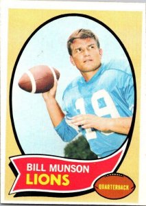 1970 Topps Football Card Bill Munson Detroit Lions sk21510