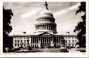 Vtg Washington DC The Capitol Building Old Cars RPPC Real Photo Mainzer Postcard