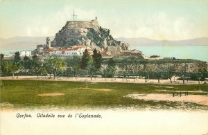 Vintage Postcard Corfou Corfu Greece Citadelle Vue De L'Esplanade