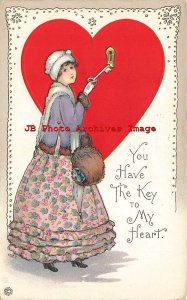 Valentine Day, Stecher No 516 D, Mary Evans Price, Key to My Heart