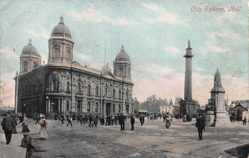 City Square, Hull, England, Great Britain, Early Postcard, Unused