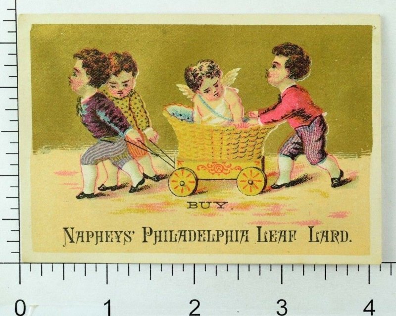 Lot of 2 Naphey's Philadelphia Leaf Lard Patriotic Flag Boys Cherub Children P97 