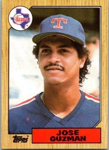 1987 Topps Baseball Card Jose Guzman Texas Rangers sk3490