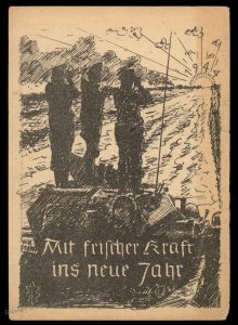 3rd Reich Germany 1944 New Year Card Cover UNUSED 100677