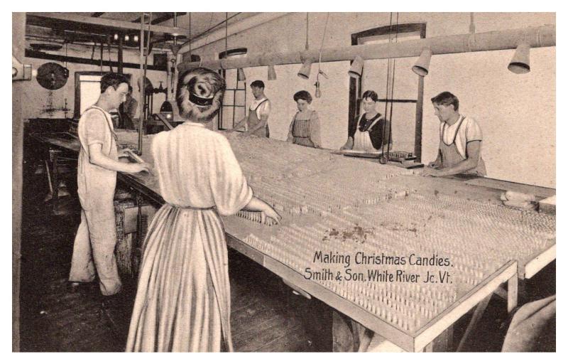 Vermont White River Junction , Smith and Son Co., Making Christmas Candies