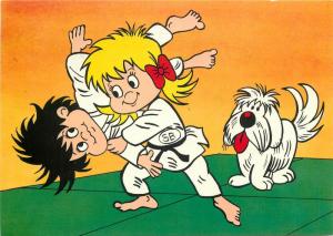 Sport - Billy Production postcard comic karate caricatures