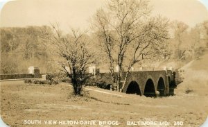 RPPC Postcard; Baltimore MD Hilton Drive Bridge Richardson Photo Card 39D