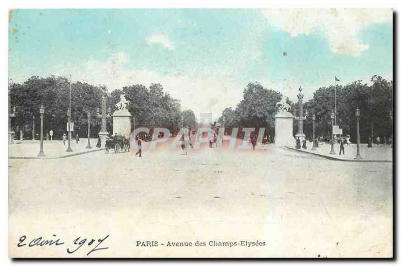 Old Postcard Paris Champs Elysees