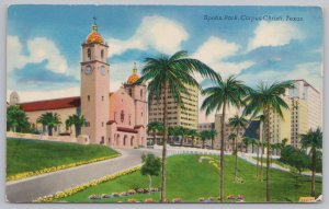 Spohn Park~Corpus Christi Texas~Gold Star Mothers~Shini Color~PM 1954 Postcard