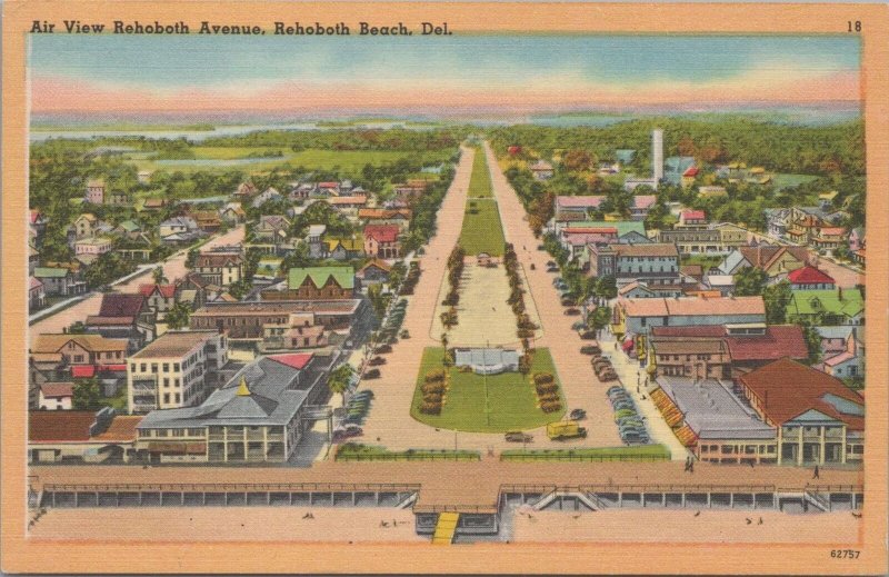 Postcard Air View Rehoboth Avenue Rehoboth Beach DE