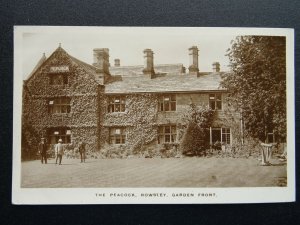 Derbyshire ROWSLEY Peacock Hotel FRONT GARDEN - Old RP Postcard by W.B.Cooper