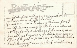 Hamilton Indiana Note on Back Writting WOB Postcard UNP Scene Pond Lily Pad Vtg 