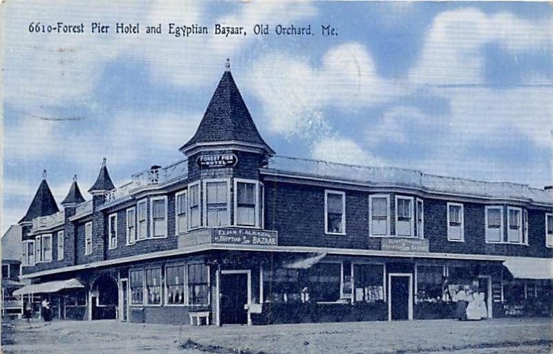 OLD ORCHARD MAINE FOREST PIER & EGYTIAN BAZAAR POSTCARD c1911