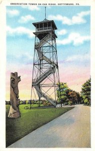 GETTYSBURG, PA Pennsylvania  CIVIL WAR~OBSERVATION TOWER On Oak Ridge  c1920's