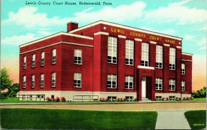 Vtg CT Linen Postcard - Hohenwald Tennessee TN Lewis County Court House UNP Q12