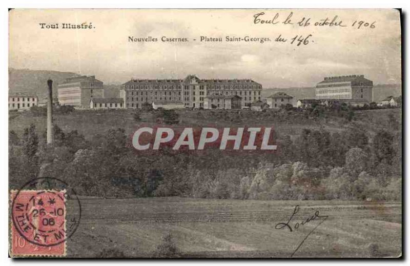 Old Postcard Toul Illustrates New Barracks Plateau Saint Georges