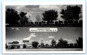 DEMING, New Mexico NM ~ Roadside RUEBUSH COURTS Motel Gas Station 1950s Postcard