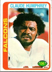 1978 Topps Football Card Claude Humphrey Atlanta Falcons sk7258