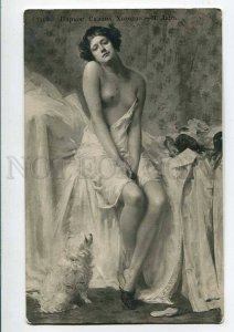 3077628 NUDE Female BELLE Fluffy LAP-DOG by LARD old SALON RPPC