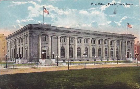 Post Office Des Moines Iowa 1922