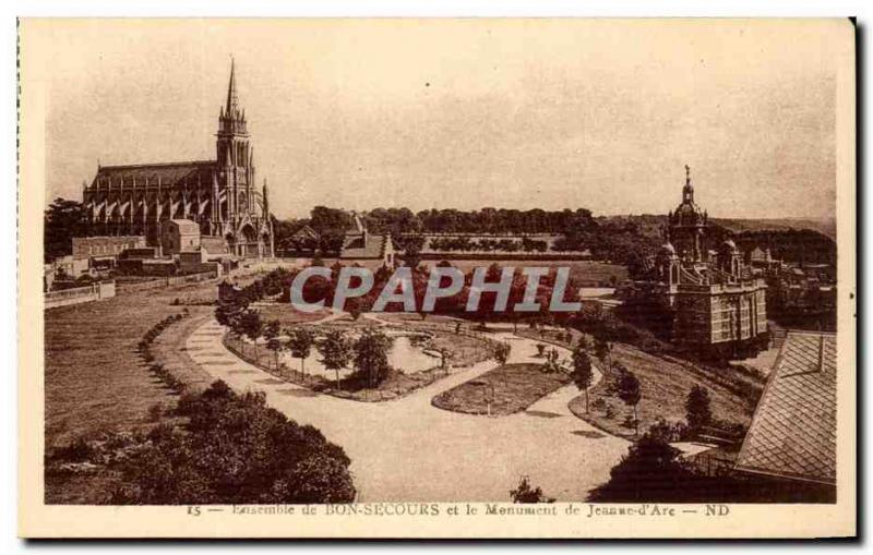 Old Postcard Bon Secours and the Monument Jeanne d & # 39arc