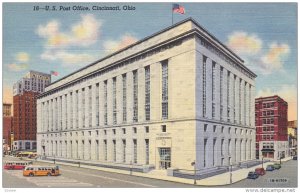 CINCINNATI, Ohio, 1930-1940's; U.S. Post Office, Classic Cars