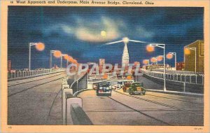 Postcard Old West Approach Bridge and Underpass Main Avenue Cleveland Ohio