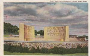 Iowa Council Bluffs Lewis and Clark Memorial Curteich